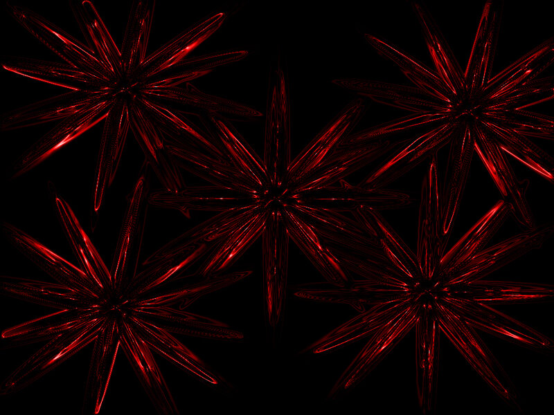 red starburst patterns on black