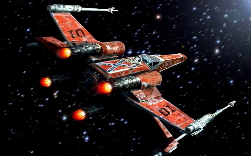 Red Starfighter in Space