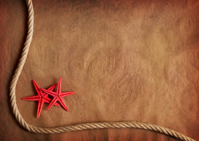 Red Starfish on Rope — Brown