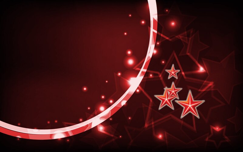 Red stars and glowing curve