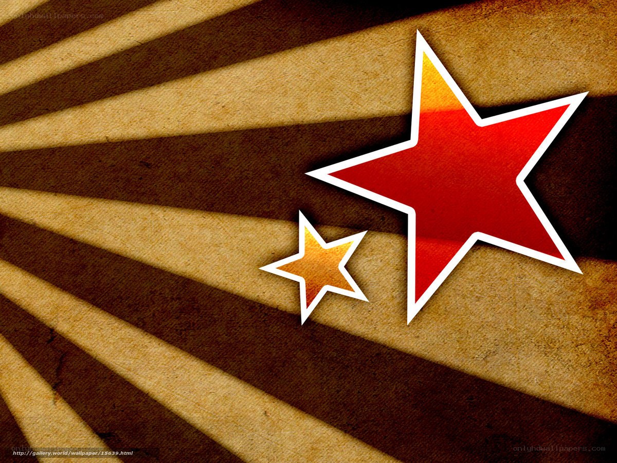 Red stars on brown background