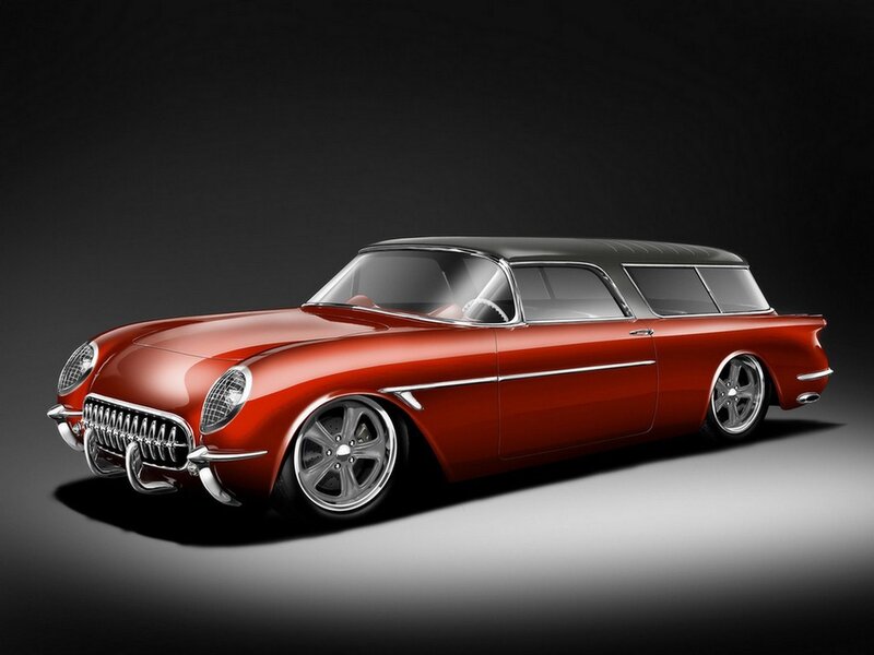 Red Station Wagon — Dramatic, 3d Render