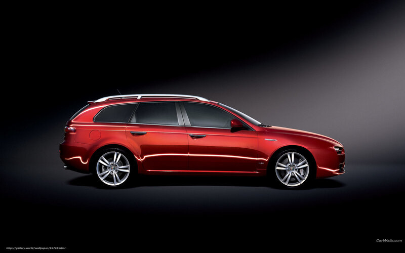 Red Station Wagon — Dramatic, Photograph