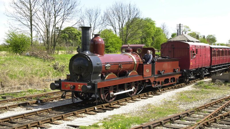 Red Steam Train — Calm, Spring