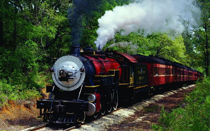 Red Steam Train — Serene