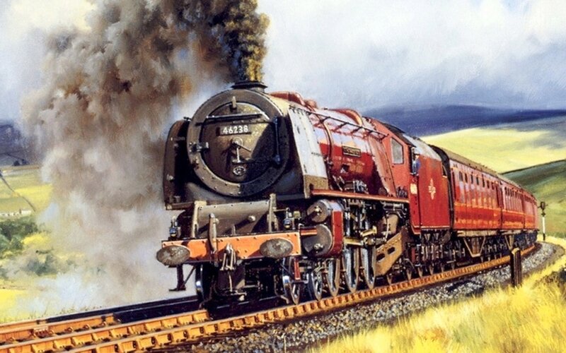 Red Steam Train