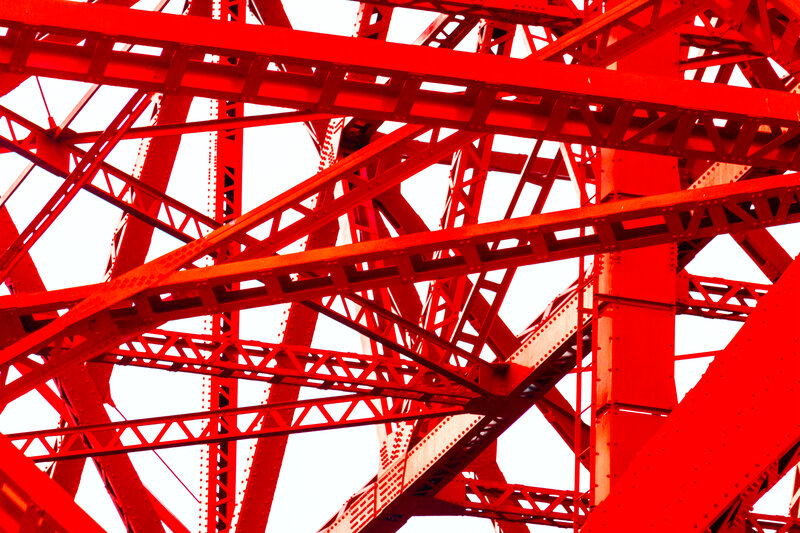 Red Steel Bridge Truss