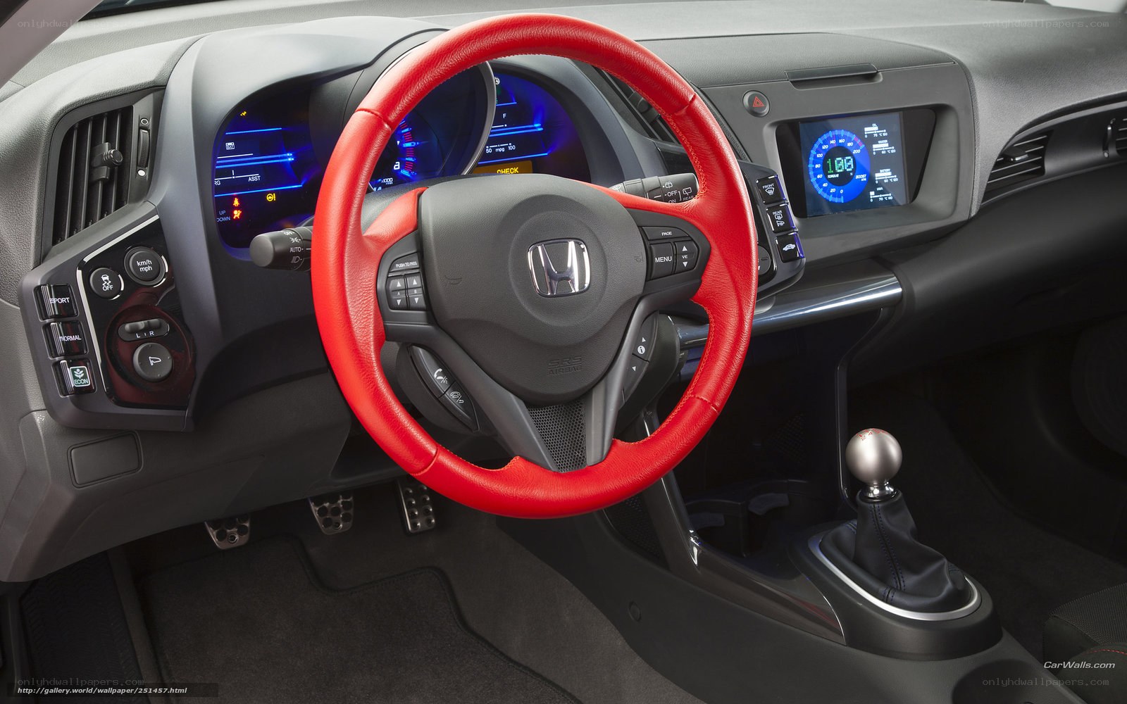 red steering wheel interior