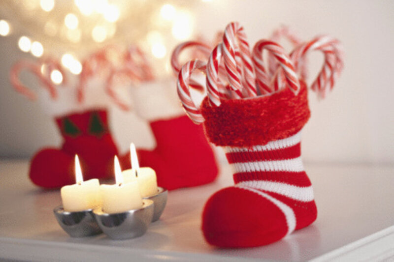 Red Stocking with Candy Canes