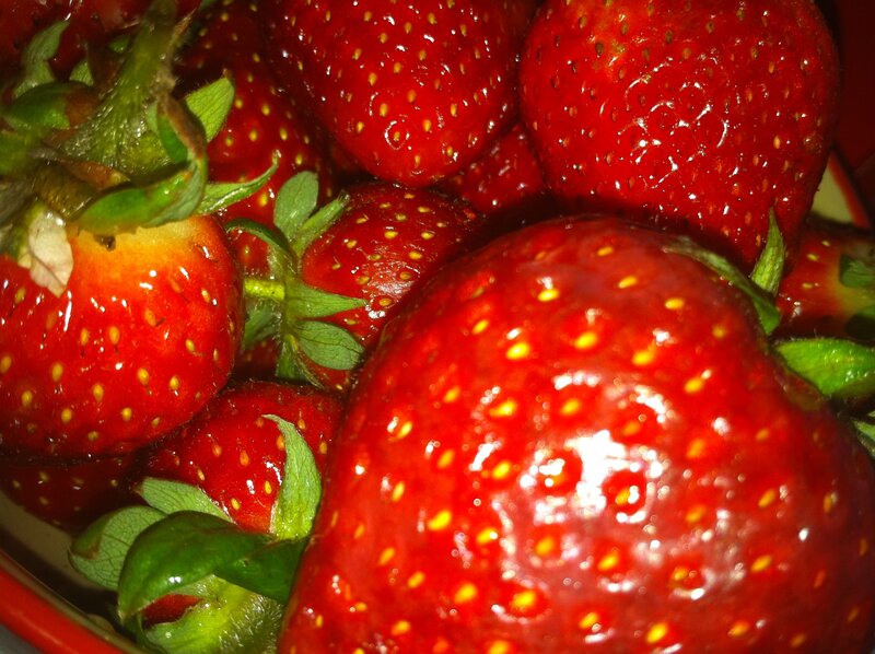 Red Strawberries in Bowl