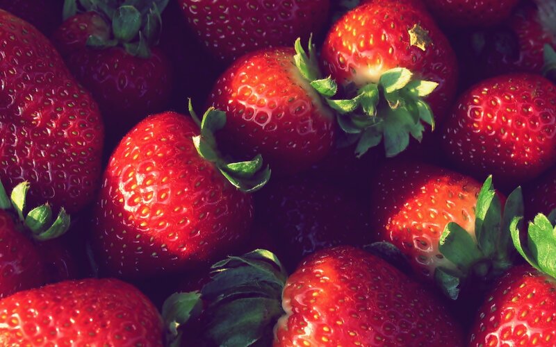 Red Strawberries in Pile