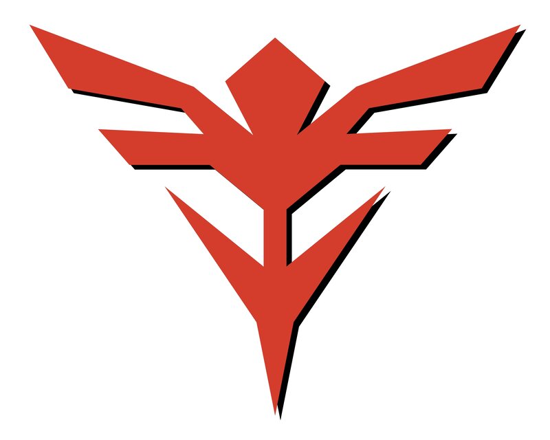 red stylized emblem