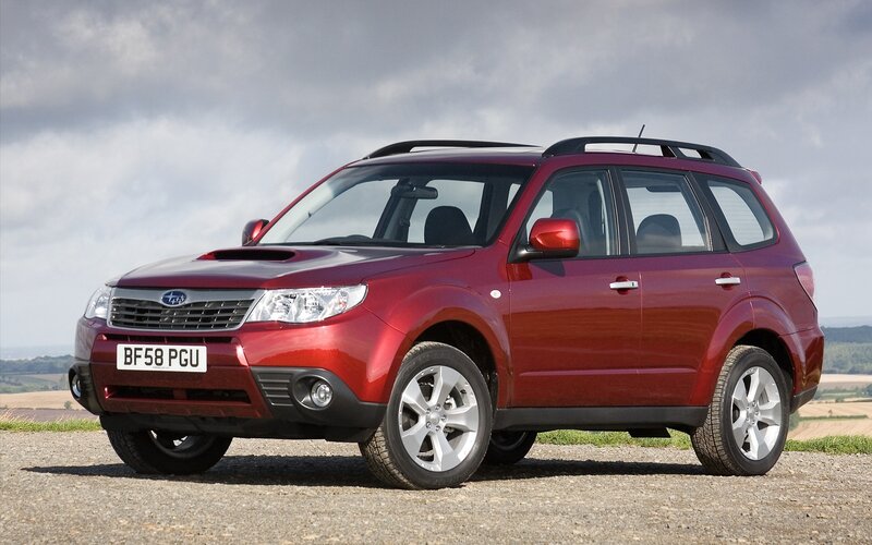 red subaru forester suv