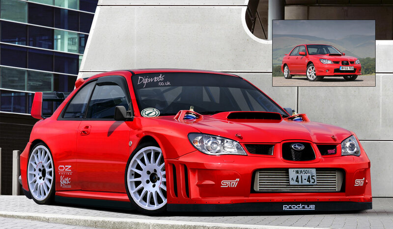 red subaru race car