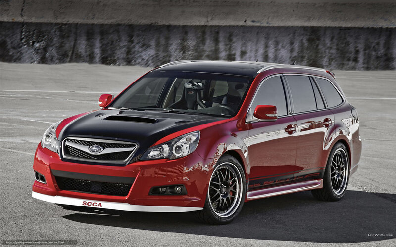 red subaru station wagon