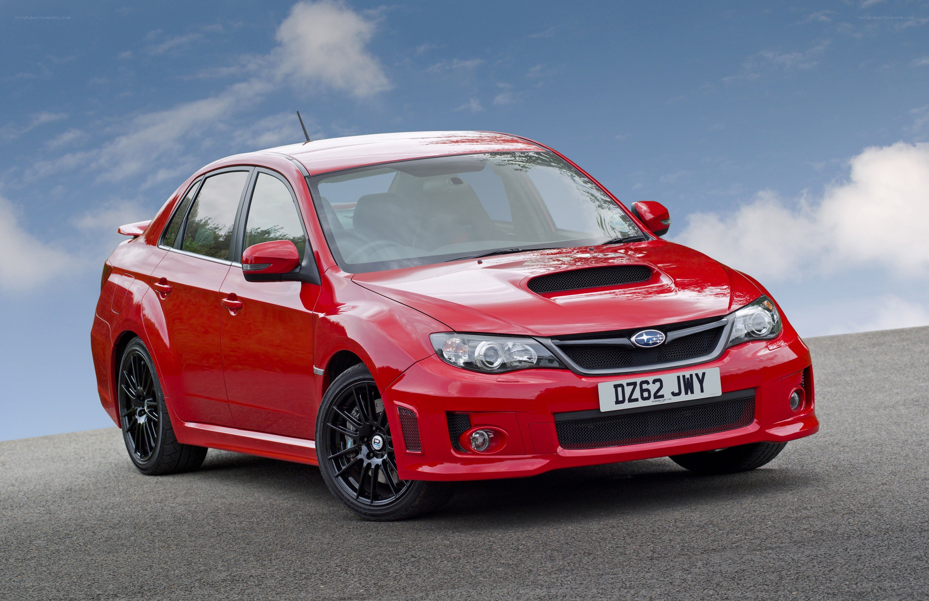 red subaru wrx sedan