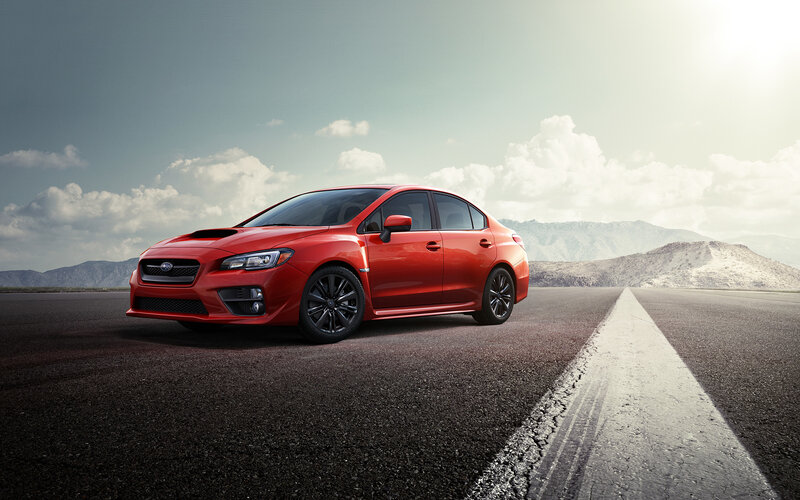 Red Subaru Wrx Sedan — Dramatic, Afternoon, Photograph