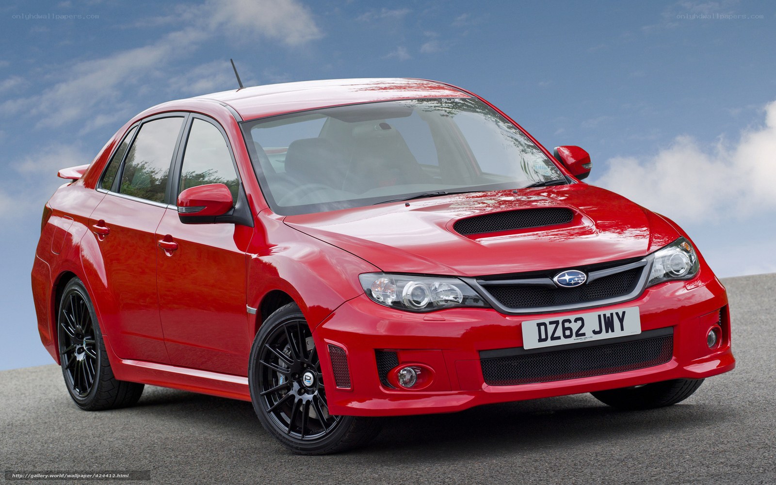 Red Subaru WRX sedan