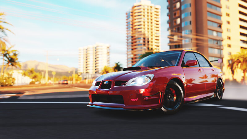 Red Subaru Wrx Sti — Dynamic