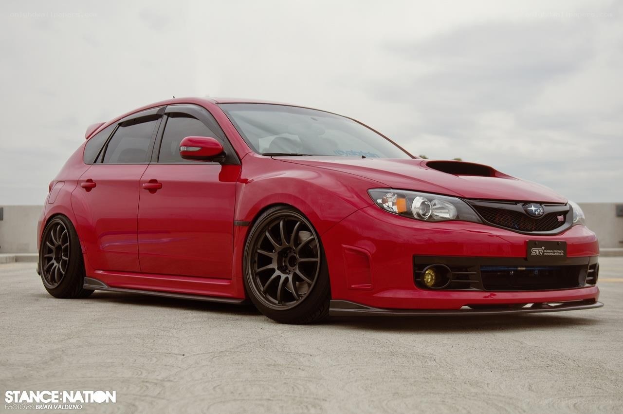 Red Subaru WRX STI