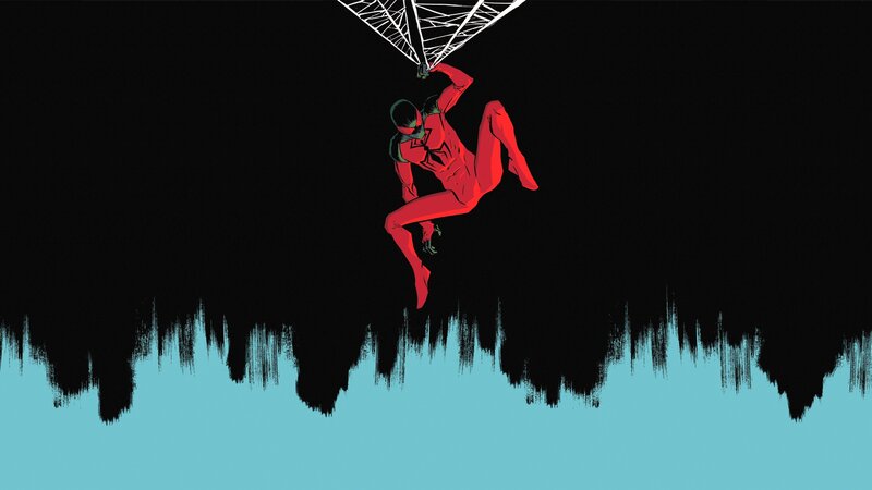 Red-suited Spider-hero