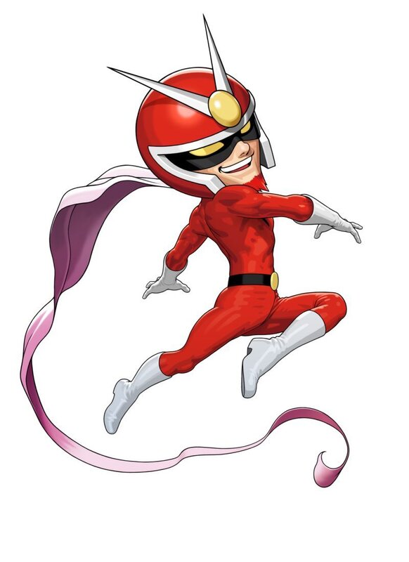 Red-suited Superhero — Red, Dynamic