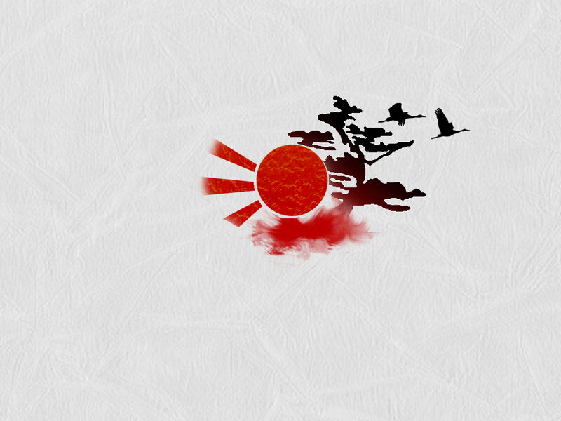 Red Sun and Birds