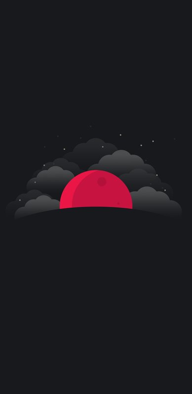 Red Sun Behind Clouds