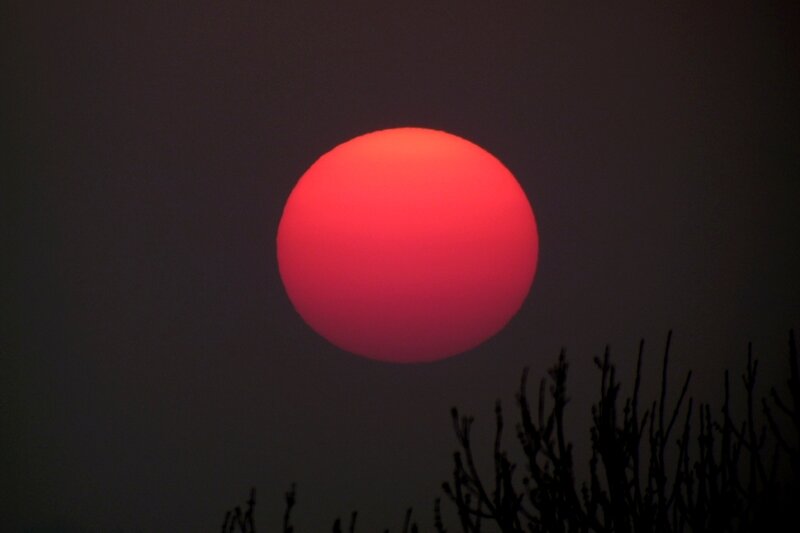 Red Sun in Sky