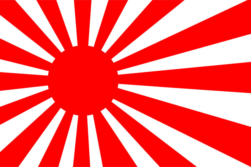 Red sun on white background