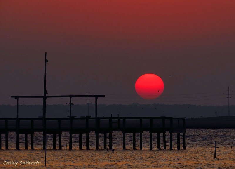 Red Sun over Pier