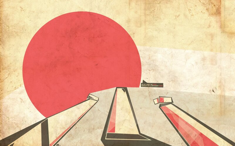 Red Sun over Road