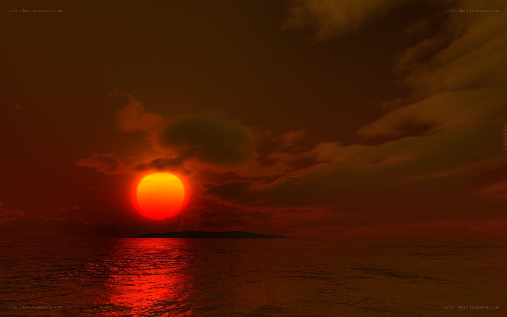 Red Sun Over the Sea