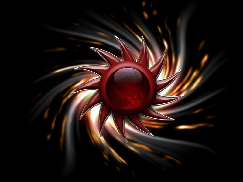 Red Sun Symbol — Dramatic