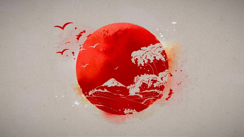 Red Sun with Waves
