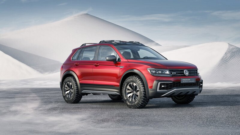 Red Suv in Desert — Dramatic