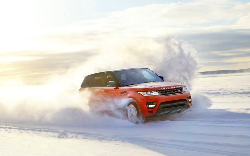 Red Suv in Snow