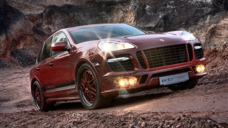 Red Suv on Dirt