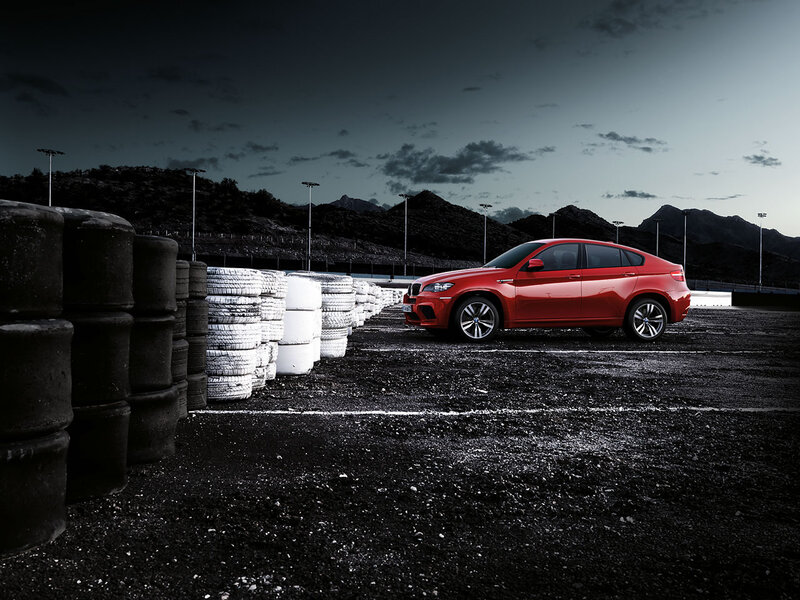 Red Suv on Racetrack