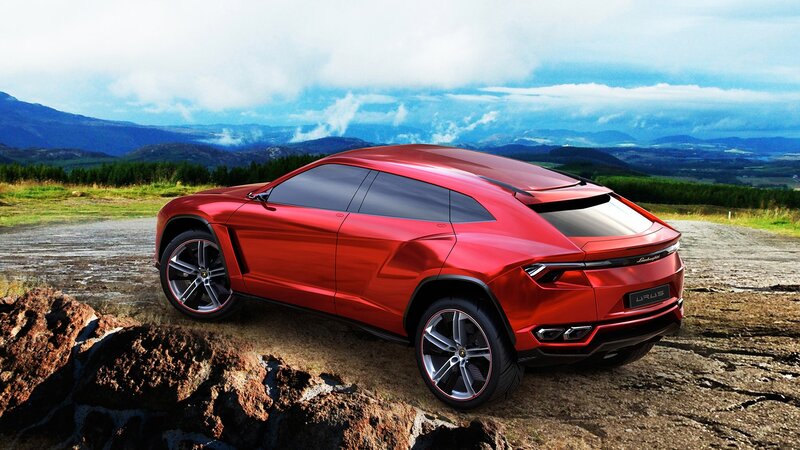 Red Suv on Rocky Terrain — Dramatic