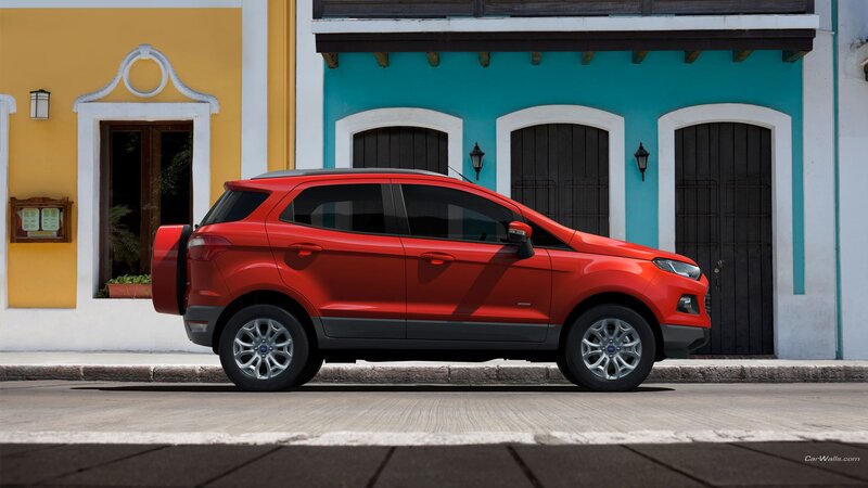 Red Suv on Street — Bright