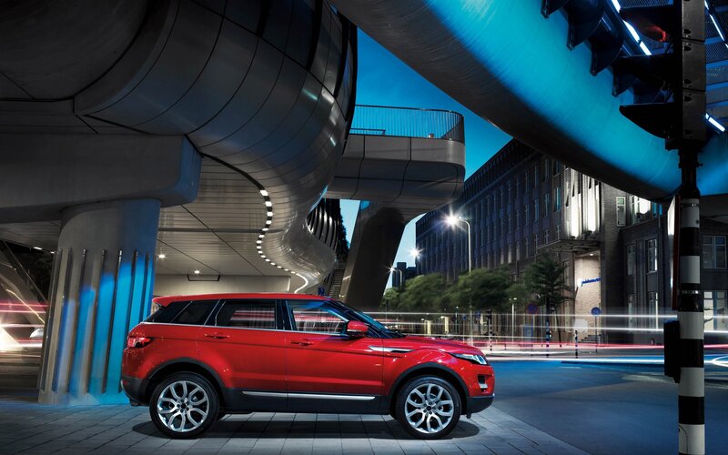 Red SUV on Street