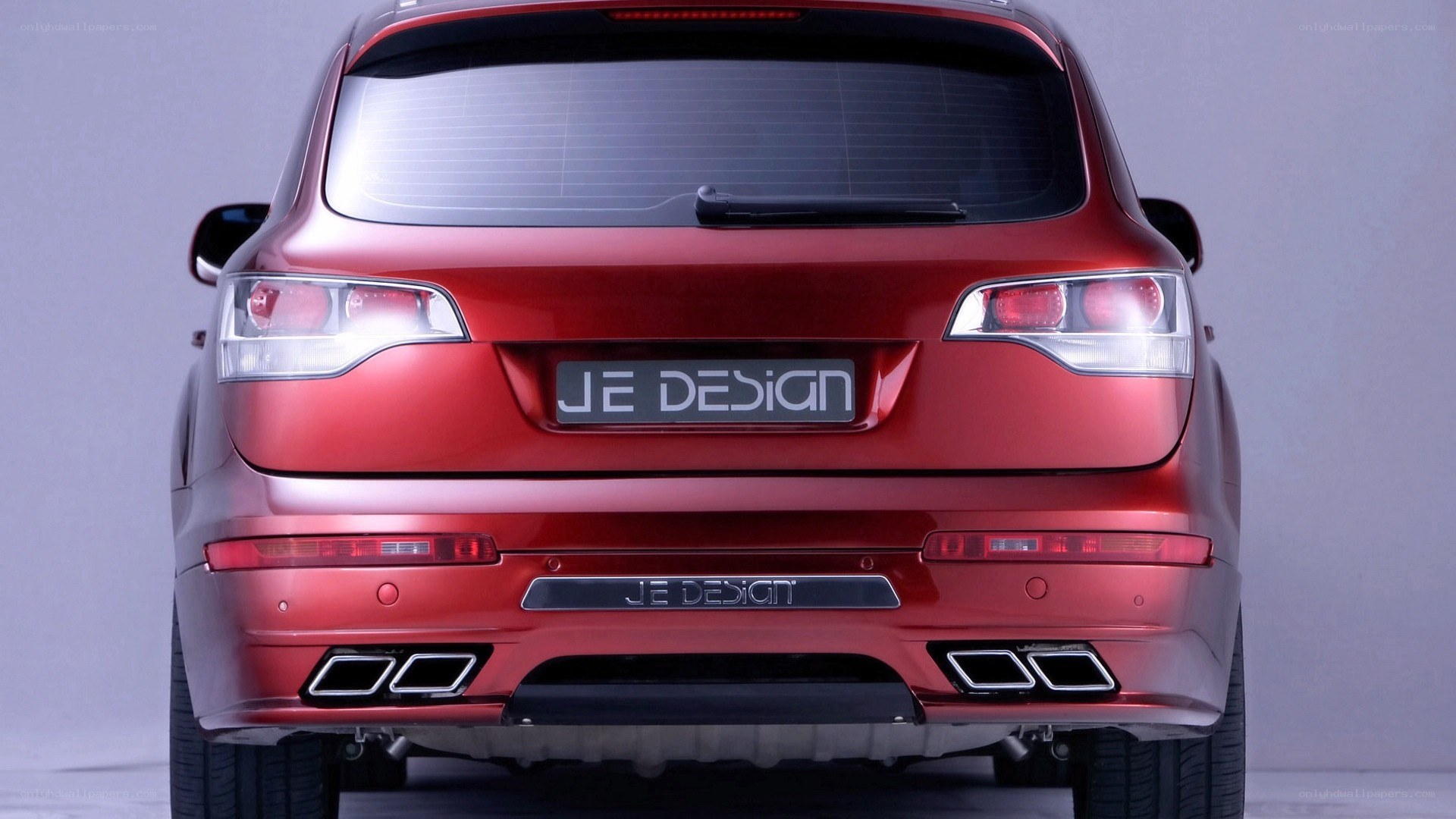 red suv rear view