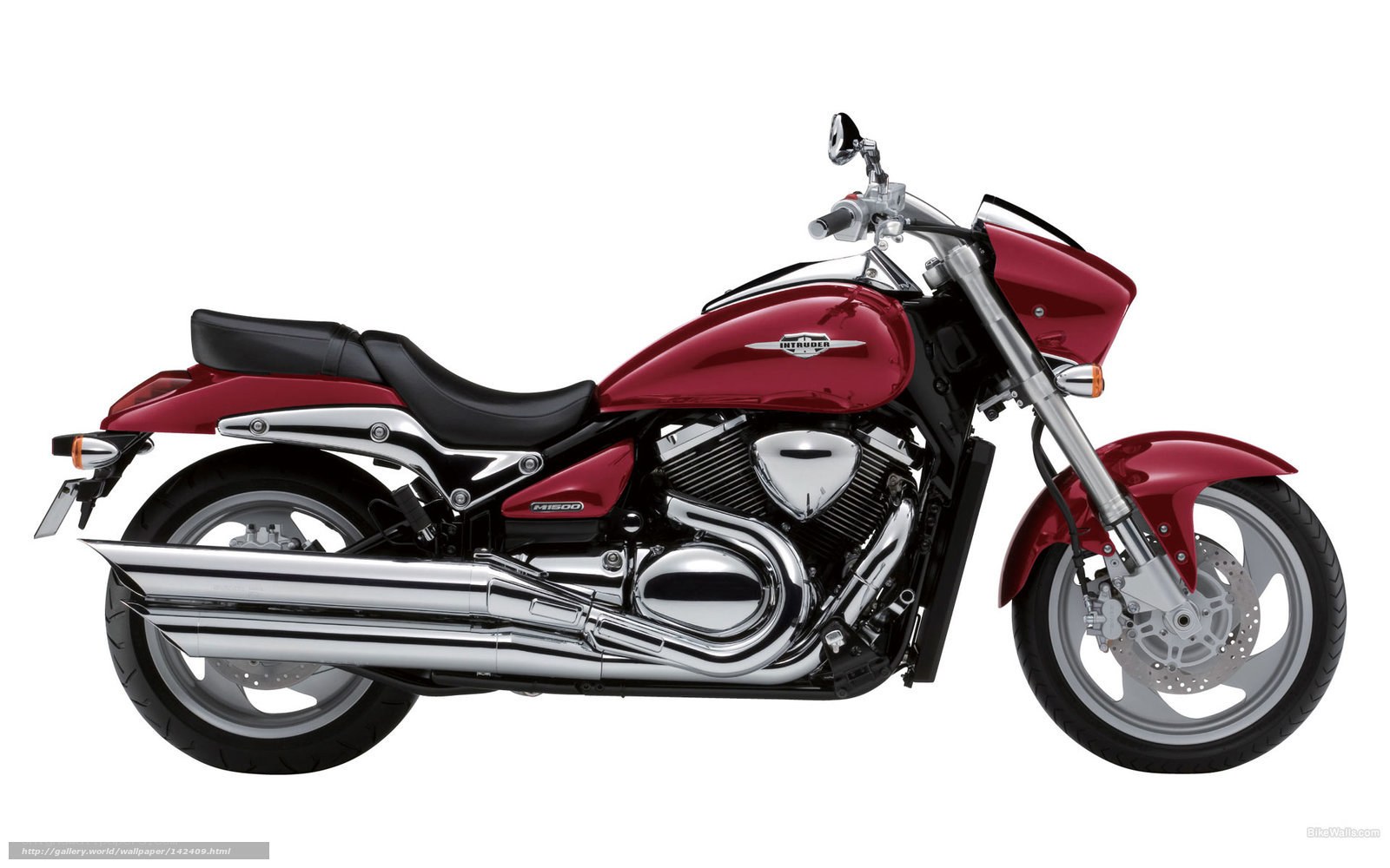 red suzuki intruder motorcycle