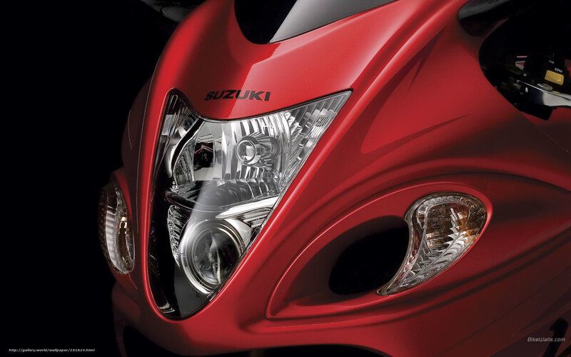 Red Suzuki Motorcycle Headlight