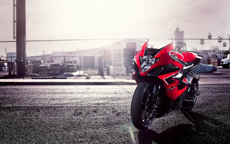 Red Suzuki sport motorcycle