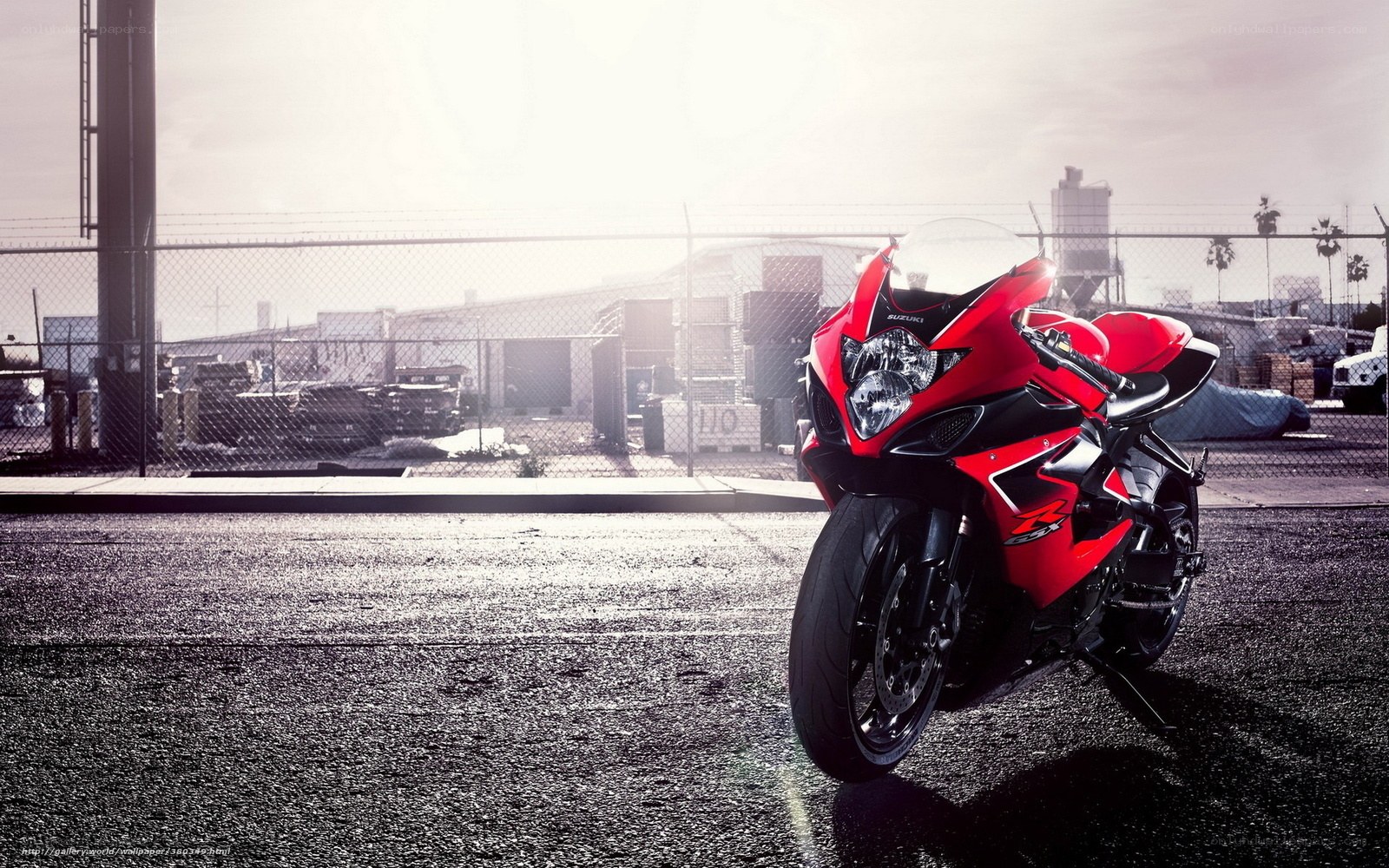 Red Suzuki sport motorcycle