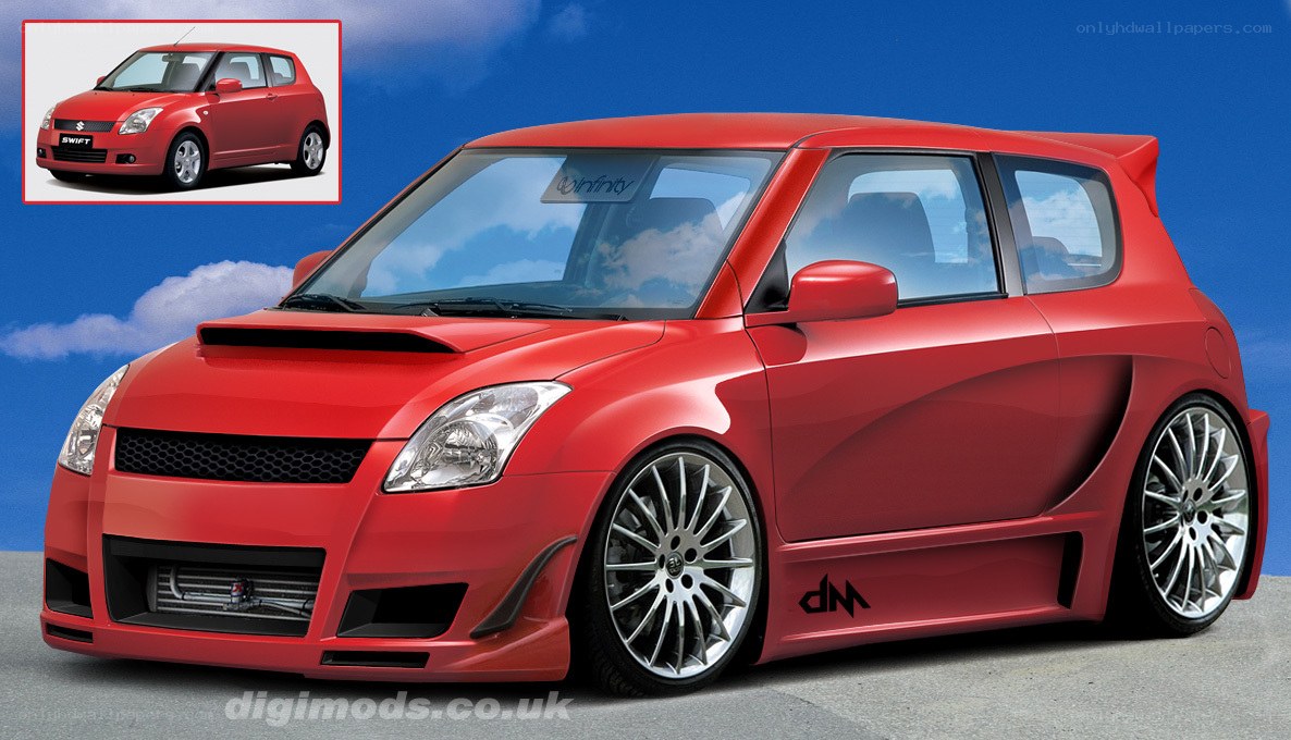 Red Suzuki Swift custom car