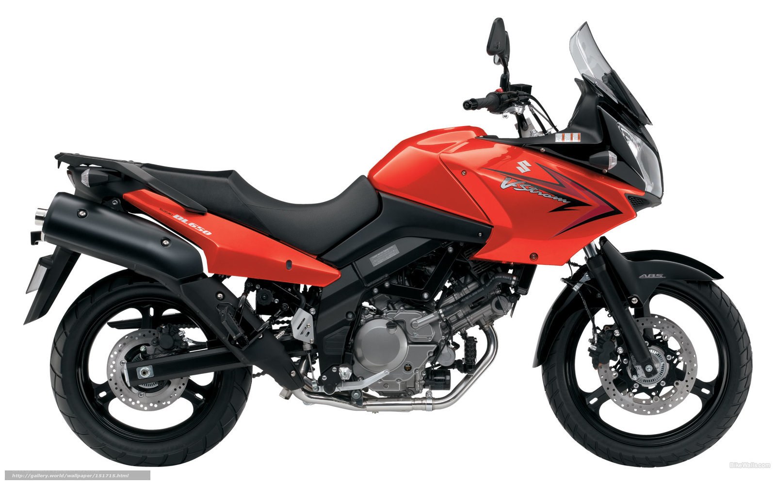 red suzuki v-strom motorcycle