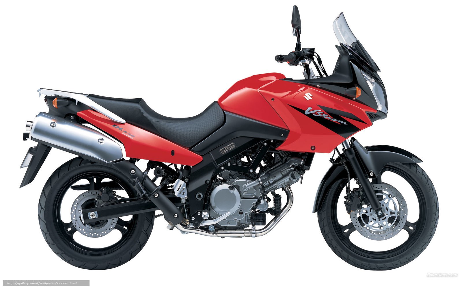 red suzuki v-strom motorcycle